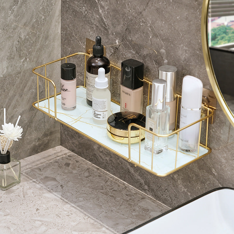 Punch-Free Bathroom Storage Shelf