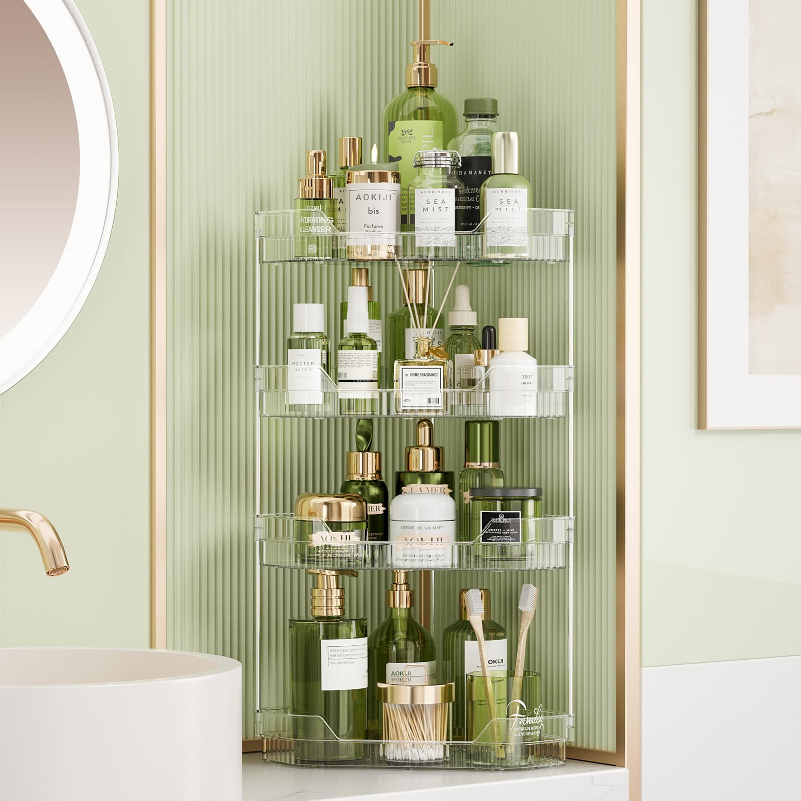 Corner Bathroom Counter Organizer