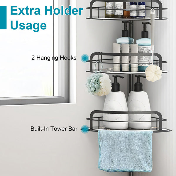 corner shower caddy tension pole