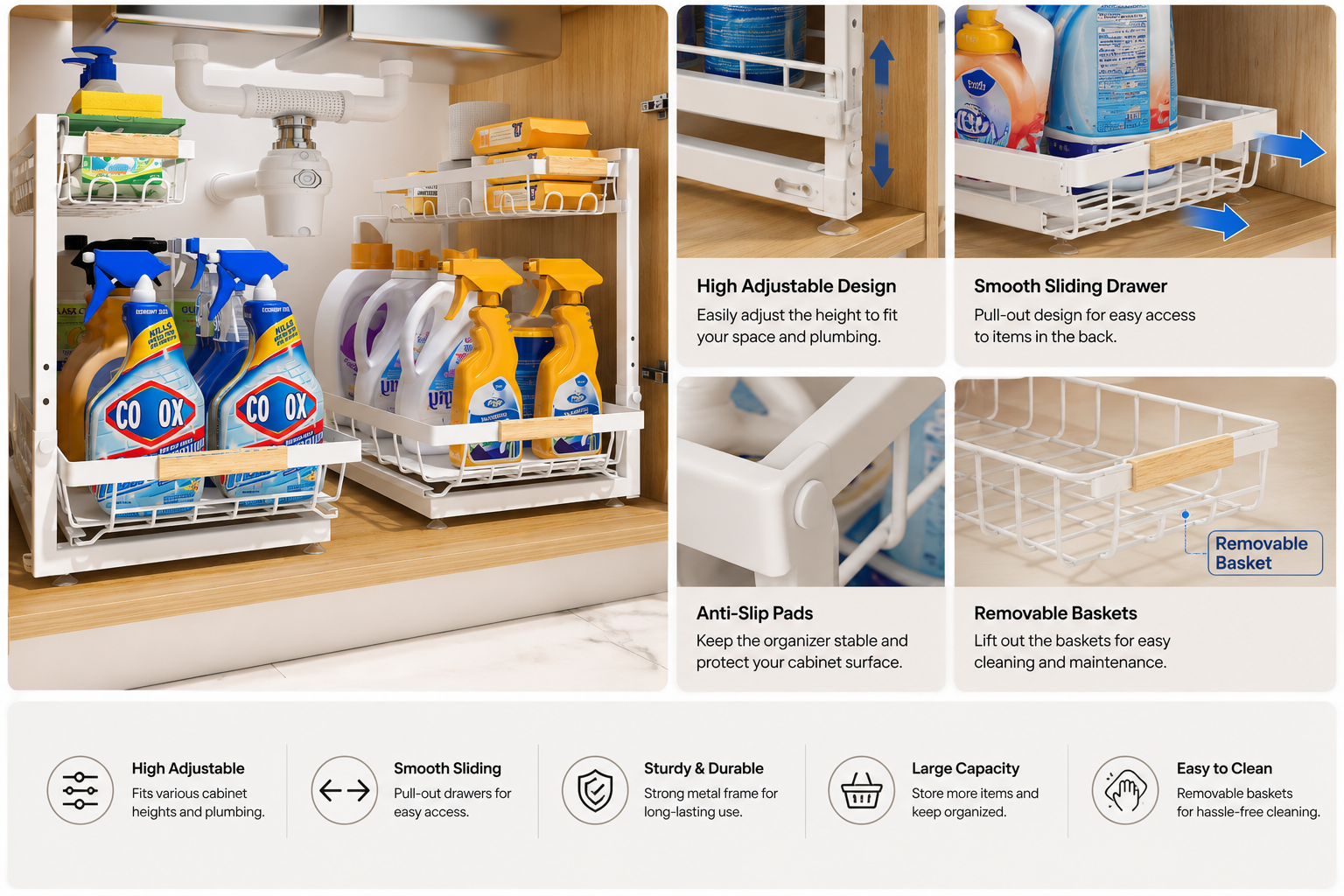 2-Tier Under Sink Organizer Set