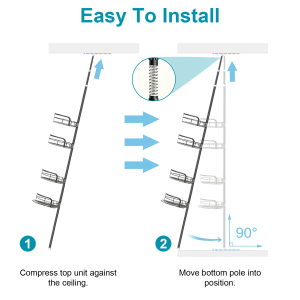 corner shower caddy tension pole