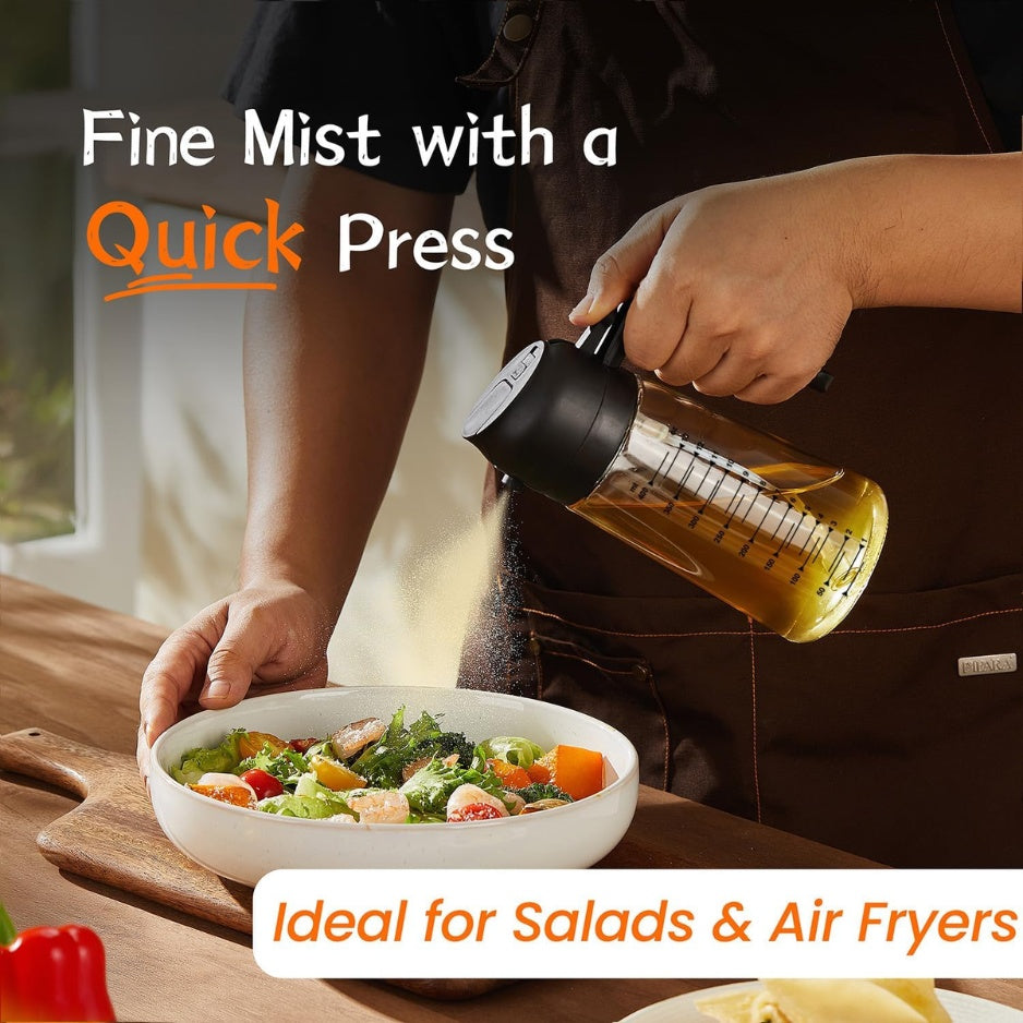 2-in-1 Glass Olive Oil Sprayer & Dispenser