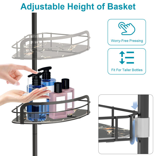corner shower caddy tension pole