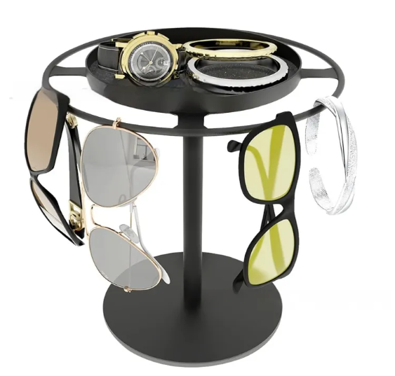 Modern Metal Jewelry Stand with Storage Tray