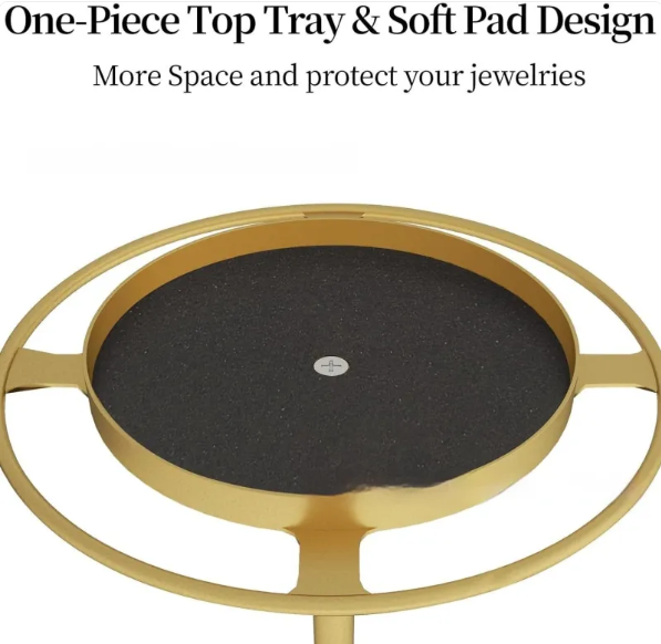 Modern Metal Jewelry Stand with Storage Tray