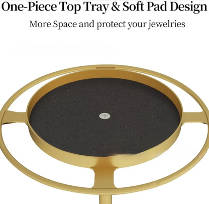 Modern Metal Jewelry Stand with Storage Tray