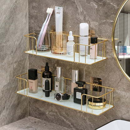 Punch-Free Bathroom Storage Shelf