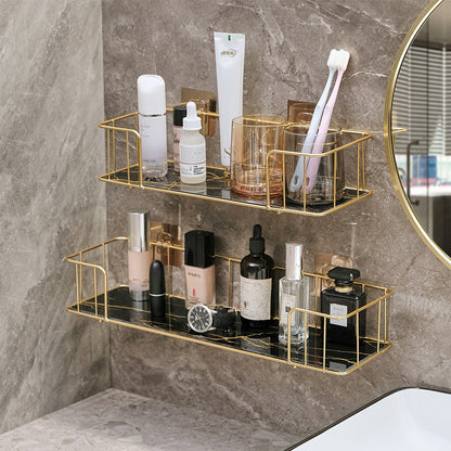 Punch-Free Bathroom Storage Shelf