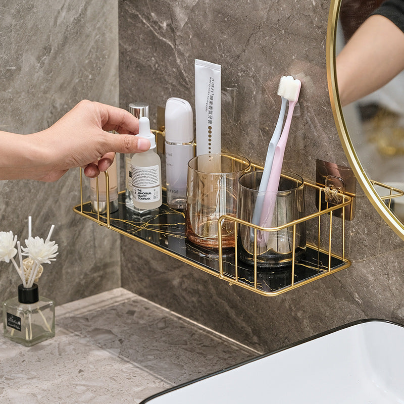 Punch-Free Bathroom Storage Shelf