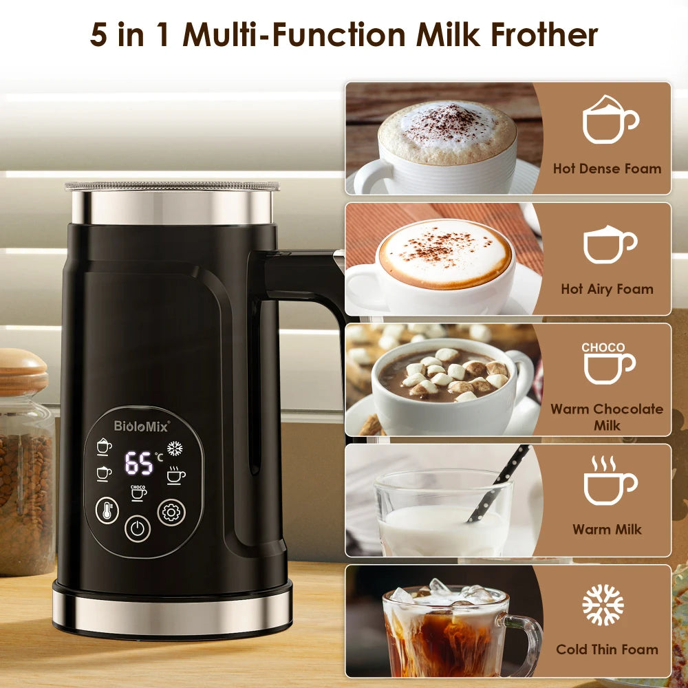 5-in-1 milk frother for lattes