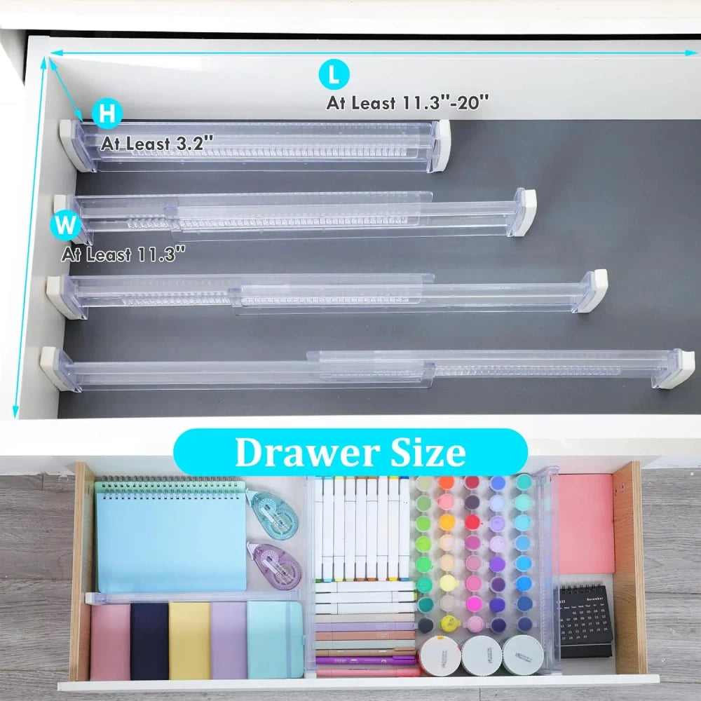 Flex expandable drawer organizers