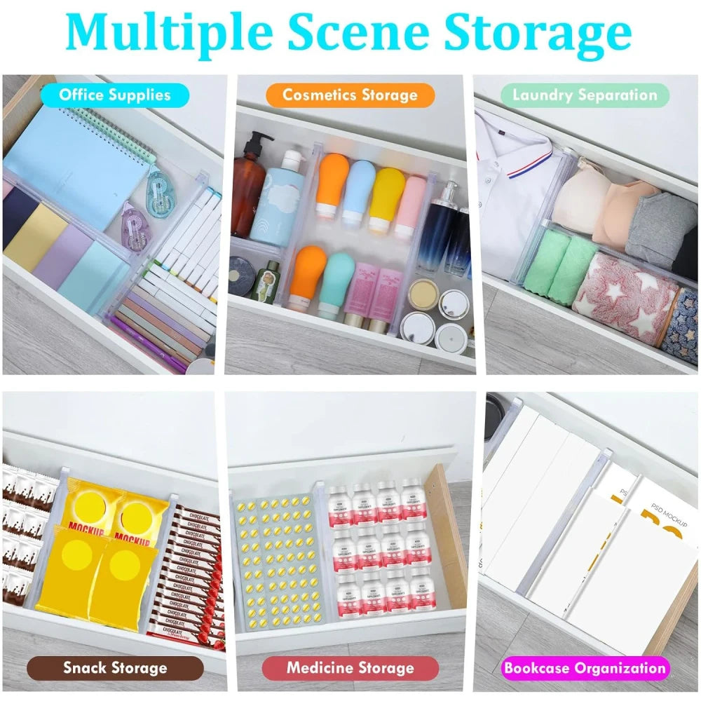Flex expandable drawer organizers