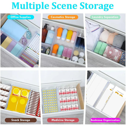 Flex expandable drawer organizers