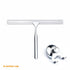 Stainless steel shower squeegee and suction cup for easy storage, perfect for a streak-free finish.