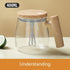 self stirring coffee mug with 400ML capacity and wooden lid for effortless mixing of beverages.