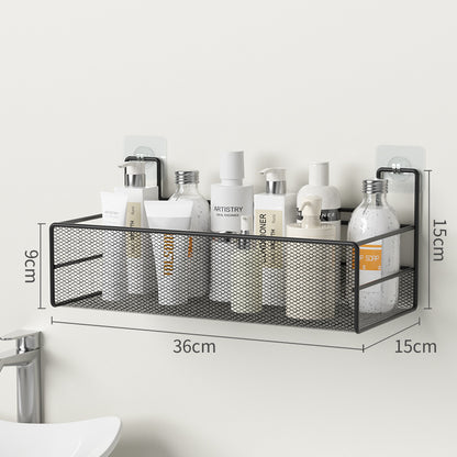 No-Drill Wall-Mounted Bathroom Shelf Organizer