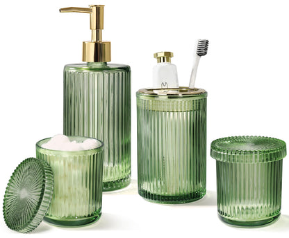Luxury Green Glass Bathroom Accessory Set