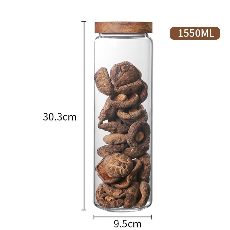 Glass Kitchen Storage Jar with Bamboo Lid