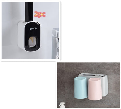 Wall-Mounted Toothpaste Dispenser Set