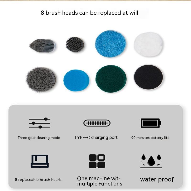 8 in 1 multifunctional electric cleaning brush
