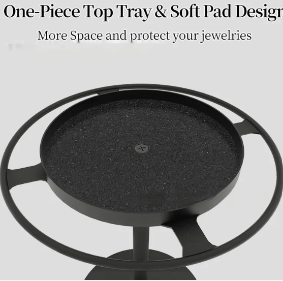Modern Metal Jewelry Stand with Storage Tray