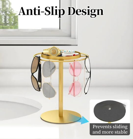 Modern Metal Jewelry Stand with Storage Tray
