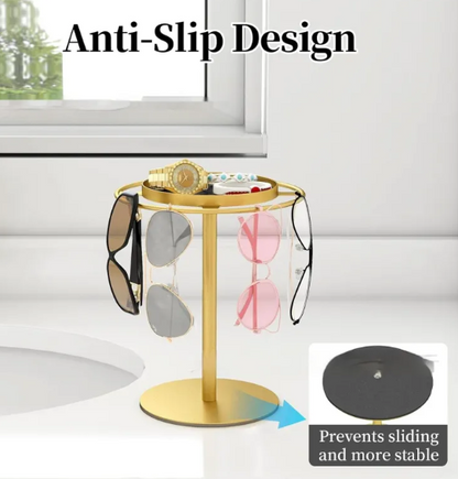 Modern Metal Jewelry Stand with Storage Tray
