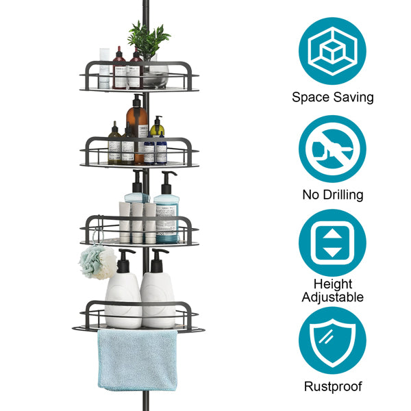 corner shower caddy tension pole