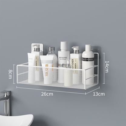 No-Drill Wall-Mounted Bathroom Shelf Organizer