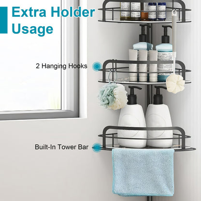 corner shower caddy tension pole