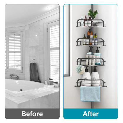 corner shower caddy tension pole