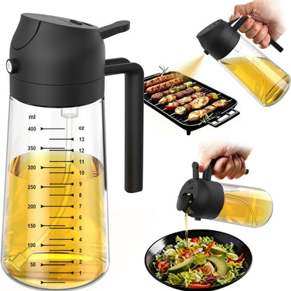 2-in-1 Glass Olive Oil Sprayer &amp; Dispenser