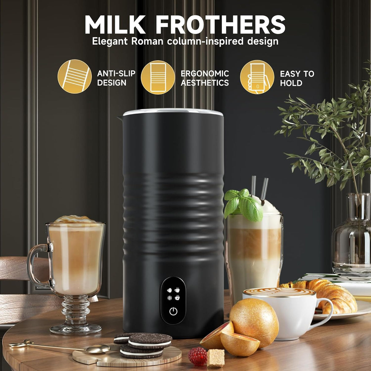 Automatic Milk Frother With Hot And Cold Milk Foam stainless steel unit