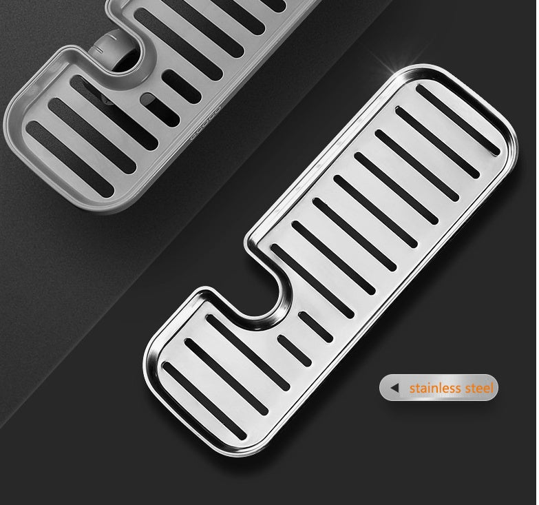Stainless Steel Sink Storage Rack mounted on kitchen tap