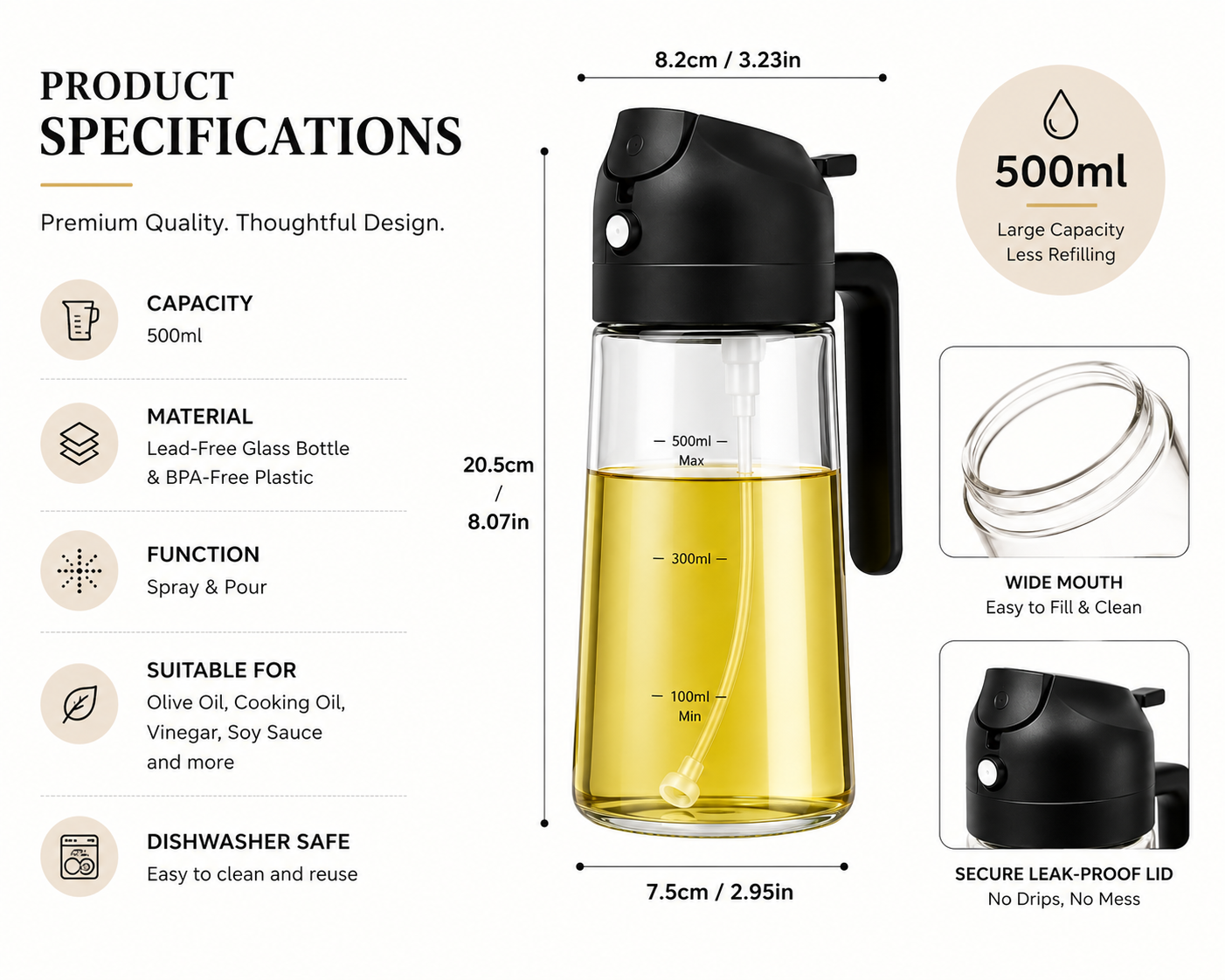 2-in-1 Oil Sprayer &amp; Dispenser