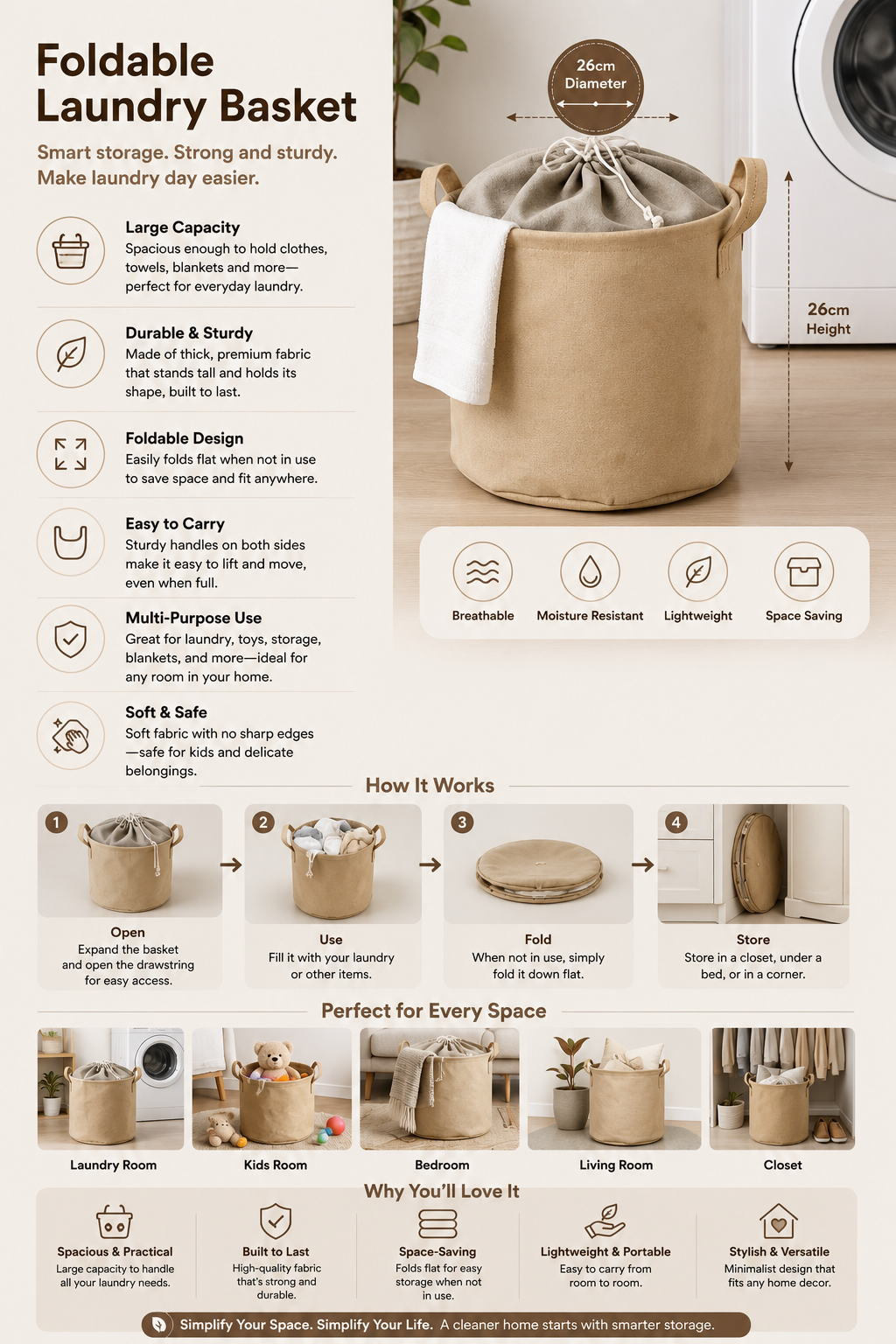 Foldable goog Laundry with Hamper