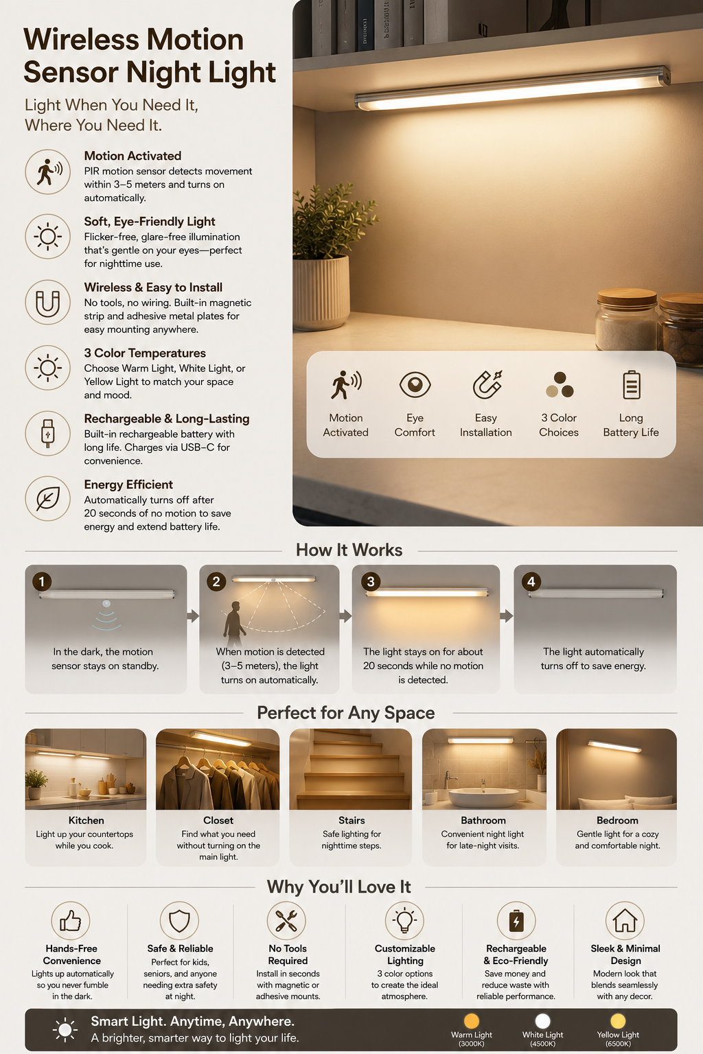 Rechargeable Motion Sensor Light