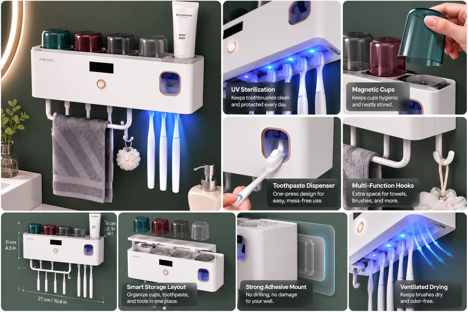 UV Toothbrush Holder &amp; Sanitizer