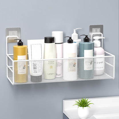No-Drill Wall-Mounted Bathroom Shelf Organizer