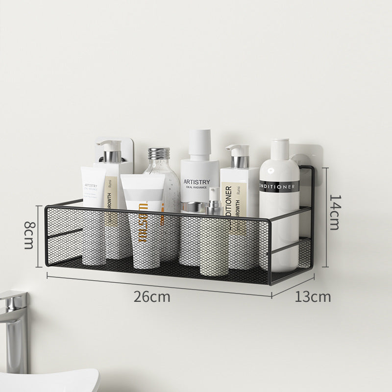 vNo-Drill Wall-Mounted Bathroom Shelf Organizer
