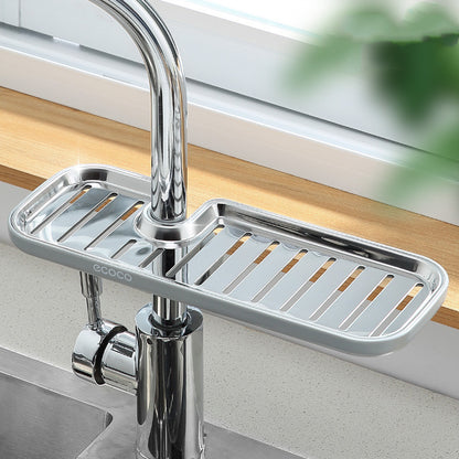 Stainless Steel Sink Storage Rack mounted on kitchen tap