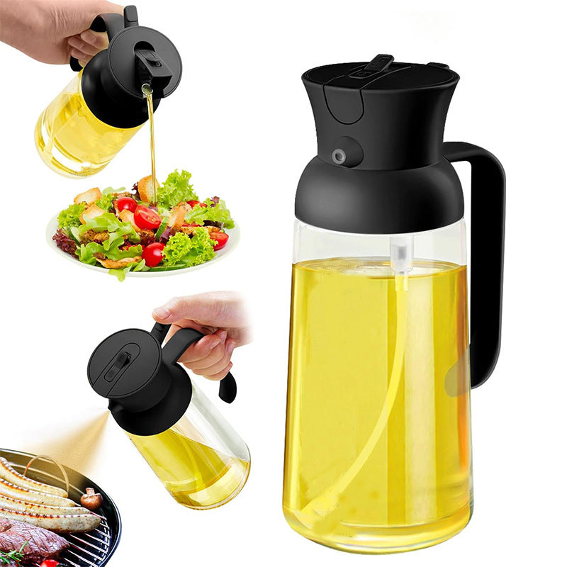 Dual-use Oil Dispenser and Sprayer - Glass Pour &amp; Spray Bottle