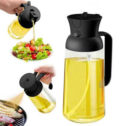 Dual-use Oil Dispenser and Sprayer - Glass Pour &amp; Spray Bottle