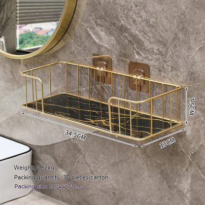 Punch-Free Bathroom Storage Shelf Language