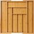 Bamboo Expandable Kitchen Drawer Storage Box in natural wood finish