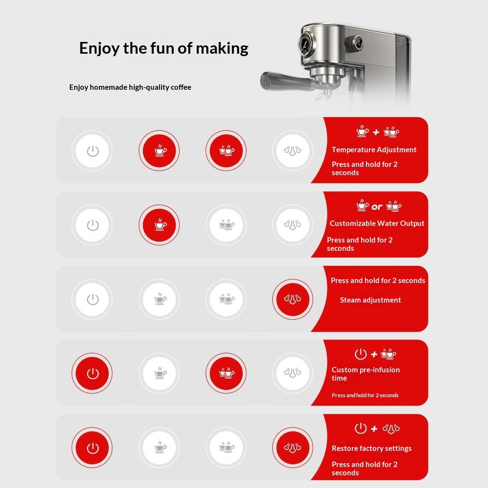 Coffee Machine with Built-in Milk Frother