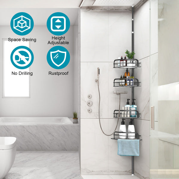 corner shower caddy tension pole