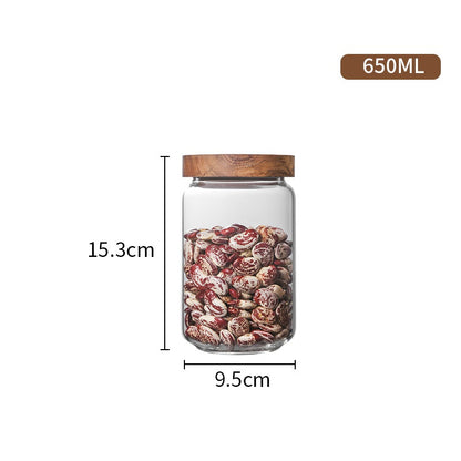 Glass Kitchen Storage Jar with Bamboo Lid