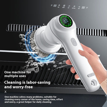 Multifunctional electric cleaning brush in action, designed for efficient and labor-saving cleaning solutions.