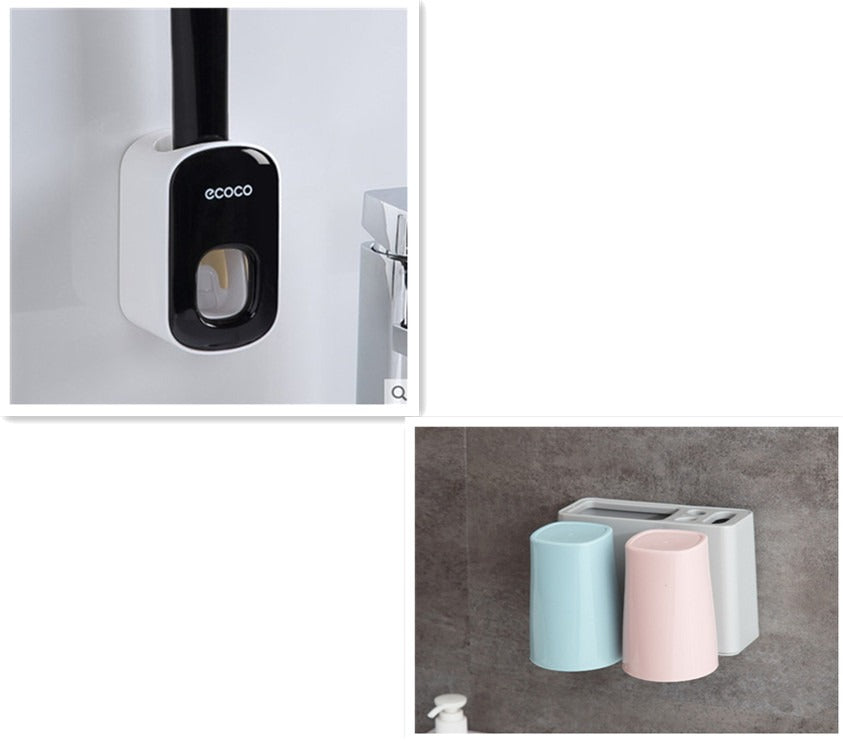 Wall-Mounted Toothpaste Dispenser Set